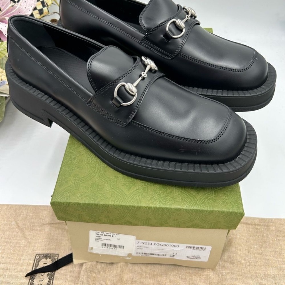 Men’s Gucci  Horsebit leather loafers size 12 made in Italy - Picture 8 of 10